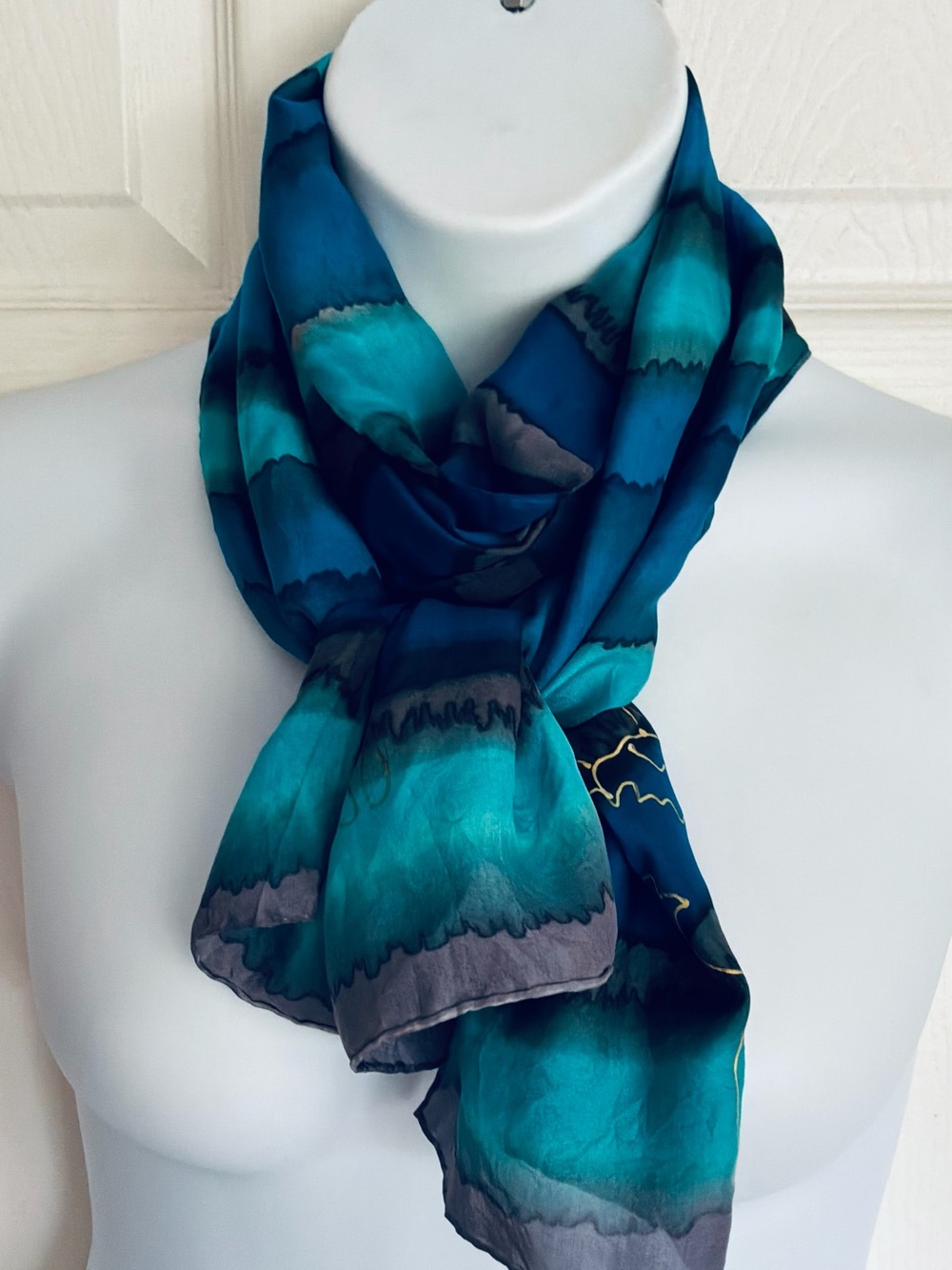Artist signed silk scarf
